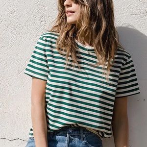Tradlands Green Striped Box T-Shirt
